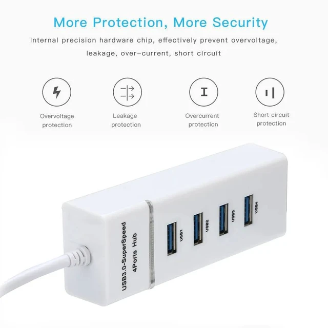 Alt view image 10 of 10 - 4 Port USB 3.0 Multi HUB Splitter Expansion For Desktop PC Laptop Adapt#T2