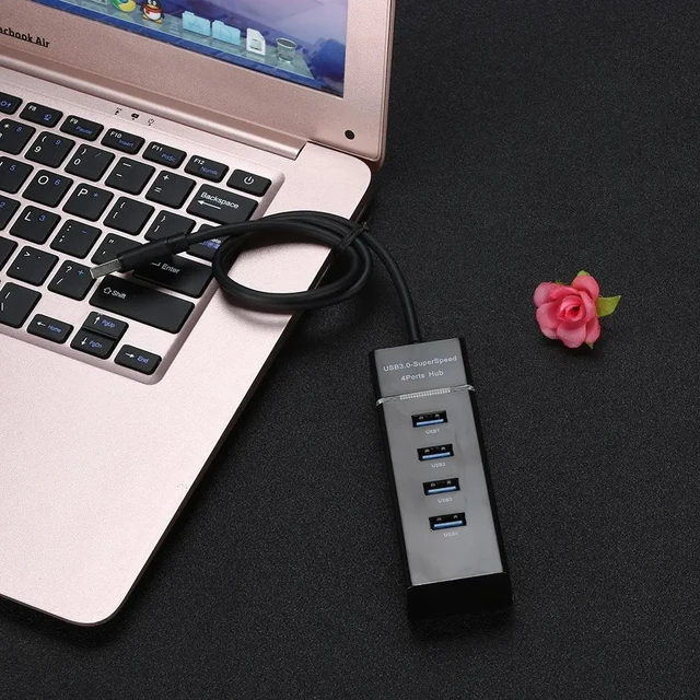 Alt view image 9 of 10 - 4 Port USB 3.0 Multi HUB Splitter Expansion For Desktop PC Laptop Adapt#T2