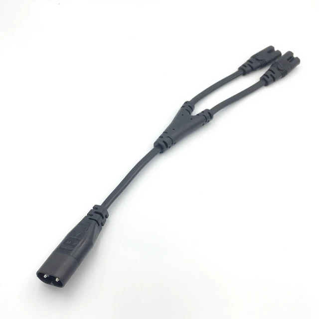 Alt view image 2 of 2 - IEC320 C8 to 2X C7 Y Split AC Power Cord, IEC Figure 8 Male to 2 Female 1 in 2 Out AC Power Cable, Length=32CM Color:Black