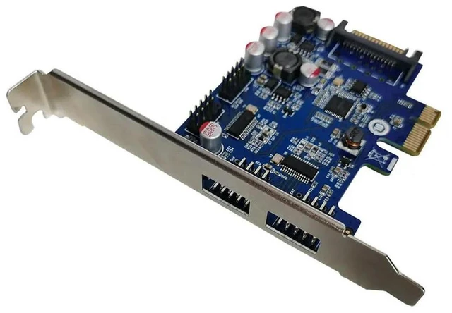 Alt view image 2 of 2 - FOR PCIe 4 ports usb External 2 port 9pin internal 9pin USB2.0 expansion card usb PCI-E adapter converter card
