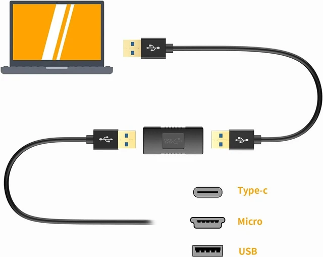 Alt view image 11 of 14 - USB 3.0 Coupler 2 Pack USB 3.0 Type A Female to Female Extension Adapter USB to USB Adapter Black