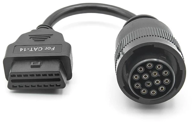 Alt view image 11 of 14 - For Cat Truck 14pin OBD To OBD2 16Pin OBD 2 Extension Cable For Cat Truck OBD2 Connector Truck Diagnostic Scanner Tool