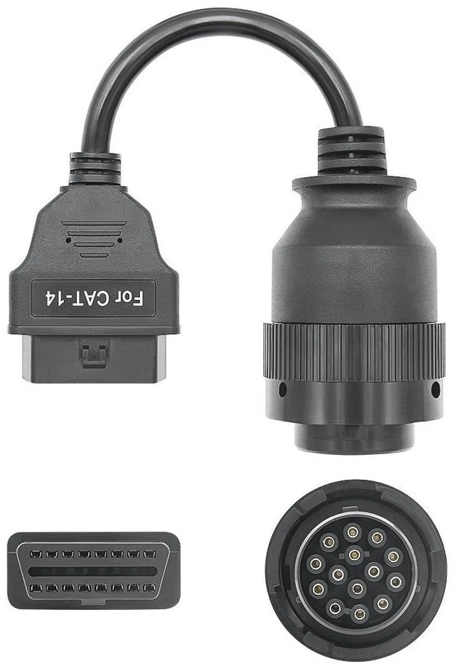 Alt view image 14 of 14 - For Cat Truck 14pin OBD To OBD2 16Pin OBD 2 Extension Cable For Cat Truck OBD2 Connector Truck Diagnostic Scanner Tool