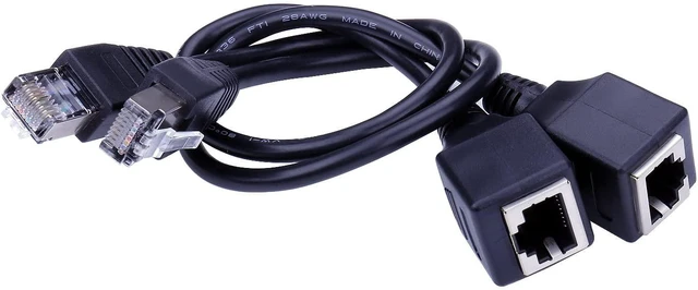Alt view image 13 of 14 - Ethernet Extension Cable - 2Pack Ethernet LAN Male to Female Network Cable RJ45 Cat6 Extension Patch Cable Extender Cord 1FT/30CM