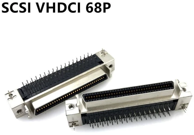 Alt view image 2 of 2 - SCSI VHDCI68 VHDCI 68P V68 V.68 Single-layer Female Adapter 90 Degree Plug-in VHDCI 68P Female Connector