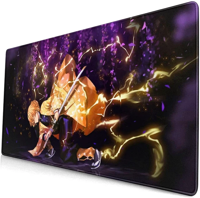 Alt view image 8 of 14 - Large Mouse Pad, Extended Gaming Mousepad Non-Slip Base Keyboard Pad,Desk Mat 24" x 14" in, Anime Mouse Pad (Japanese Anime Demon Slayer Agatsuma Zenitsu)