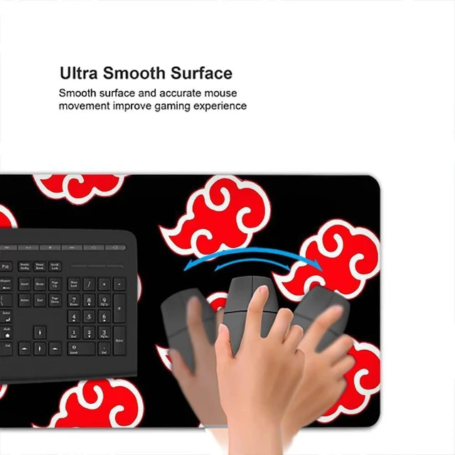 Alt view image 9 of 10 - Gaming Mouse Pad Large for Japanese Anime Akatsuki Itachi Uchiha Mouse pad Smooth Surface Stitched Edges Ultra Thick Anti-Slip Rubber Base Soft Cloth for Gamer Office Home 31.5" x 11.8" x 0.12"