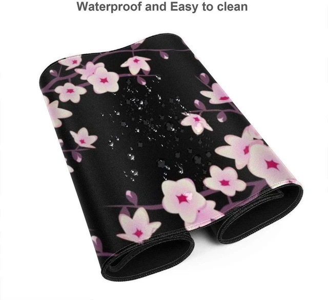 Alt view image 10 of 12 - Pink Cherry Blossoms Gaming Mouse Pad XL Extended Large Mouse Mat Desk Pad Stitched Edges Mousepad Long Mouse Pad 31.5 X 11.8 Inch