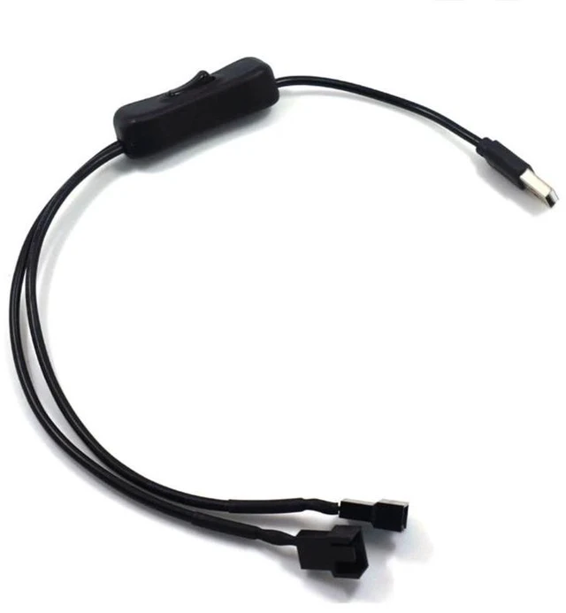 Alt view image 2 of 2 - USB to 3 Pin / 4 Pin PWM for Case Fan Adapter Connector Cable with ON Off