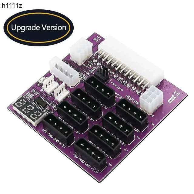 Alt view image 13 of 13 - Breakout Board 4Pin and 6Pin Power Connector LED Display 12V Power Module for CHIA Mining for GPU Graphics Card Miner Mining