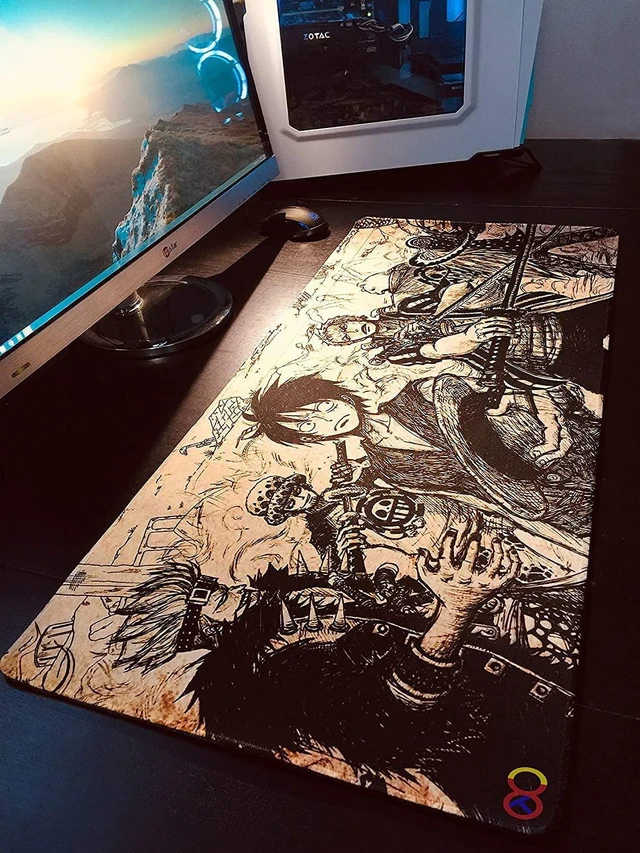 Alt view image 8 of 12 - kiyokidy Anime One Piece Mouse Pad,Extended Gaming Mouse Pad with Stitched Edges, Large Mouse pad with Non-Slip Rubber Base for Work & Gaming, Office & Home, 35.4x15.7inch