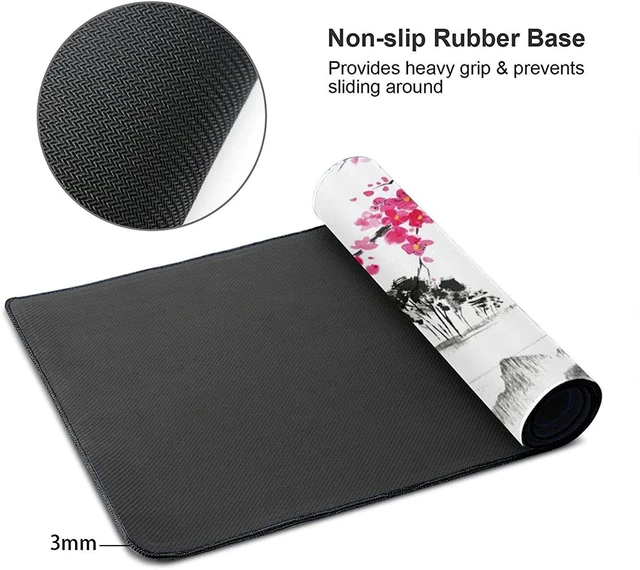 Alt view image 9 of 12 - Watercolor Sakura Mouse Pad 35.4 X 15.7 Inch Japanese Hills Cherry Blossom Extended Large Pink Mouse Mat Non-Slip Rubber Base Mousepad with Stitched Edges Waterproof Desk Pad for Gaming&Home Office,XL