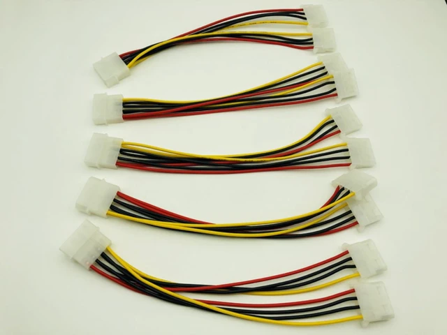 Alt view image 4 of 6 - 5PCS 4Pin Molex to Double 4pin IDE Female Power Supply Splitter Adapter Cable Computer Power Cable for BTC ETH Miner Mining