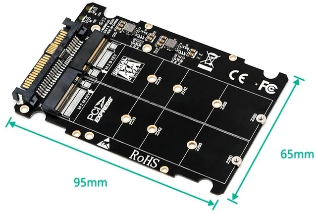 Alt view image 9 of 12 - m.2 nvme ssd Key M Key B SSD to U.2 SFF-8639 Adapter,m2 m key adapter,m.2 nvme to sata (Non-SATA Interface)