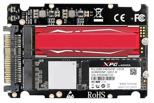Alt view image 10 of 12 - m.2 nvme ssd Key M Key B SSD to U.2 SFF-8639 Adapter,m2 m key adapter,m.2 nvme to sata (Non-SATA Interface)