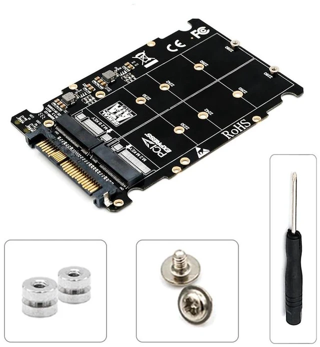 Alt view image 12 of 12 - m.2 nvme ssd Key M Key B SSD to U.2 SFF-8639 Adapter,m2 m key adapter,m.2 nvme to sata (Non-SATA Interface)