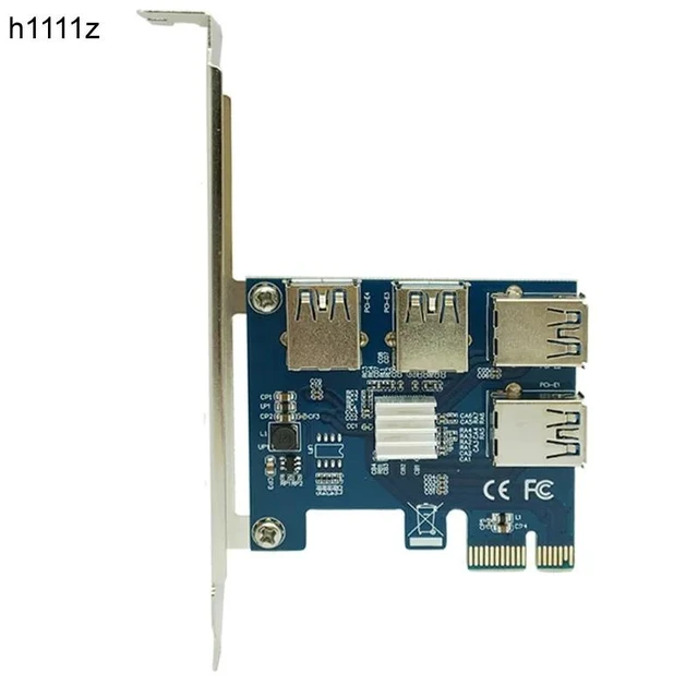 Alt view image 7 of 12 - PCI-E 1X to 4 PCI-E 16X Slots Riser Card External Adapter PCI-E 1 to 4 Port Card Multiplier Riser Card for Bitcoin Miner Machine