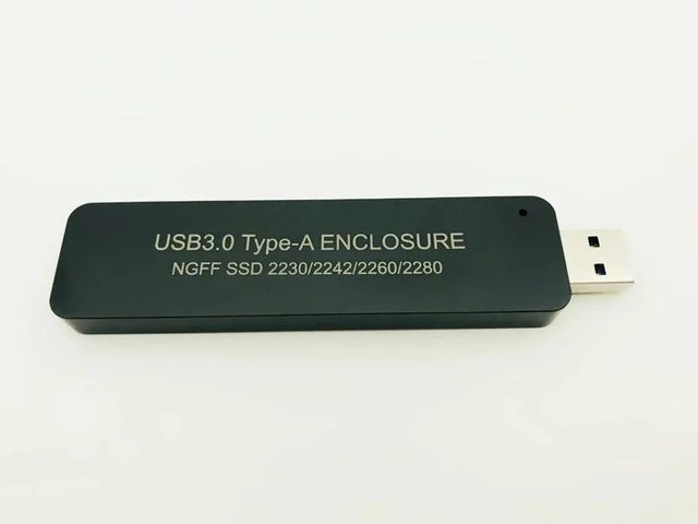 Alt view image 9 of 12 - SSD Case NGFF M.2 to USB3.0 Type-A SSD Disk External Enclosure Storage Case Converter Adapter Support 2230 2242 2260 2280 SSD M2