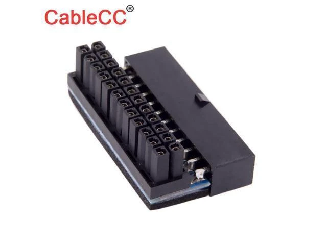Alt view image 4 of 6 - ATX 24Pin Female to 24pin Male 90 Degree Power Adapter Mainboard Motherboard for Desktops PC Supply