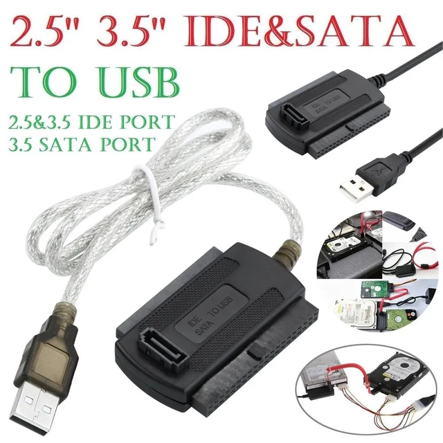 Alt view image 6 of 10 - Cables 2.5/3.5 SATA/IDE To USB 2.0 Adapter Converter Cable For Hard Disk Drive CD DVD ROM
