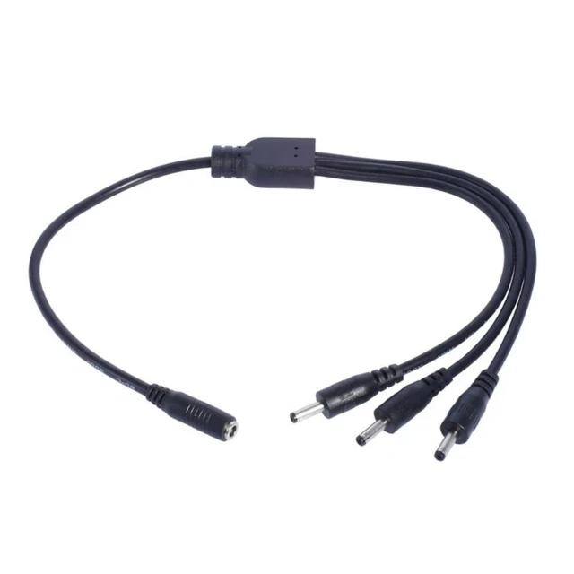 Alt view image 4 of 6 - 3.5mm x 1.35mm 1 female to 3 Male 3 way DC Power adapter Cable 3.5x1.35mm Splitter connector Plug extension for CCTV LED strip