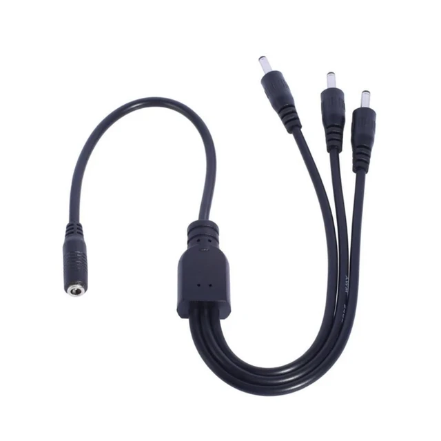 Alt view image 6 of 6 - 3.5mm x 1.35mm 1 female to 3 Male 3 way DC Power adapter Cable 3.5x1.35mm Splitter connector Plug extension for CCTV LED strip