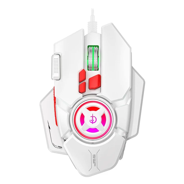 Alt view image 6 of 10 - holy sword Gaming Mouse, 12800 DPI Optical Sensor, RGB Lighting, 11 Programmable Buttons, Ergonomic Design, Wired, Right-Handed (White)