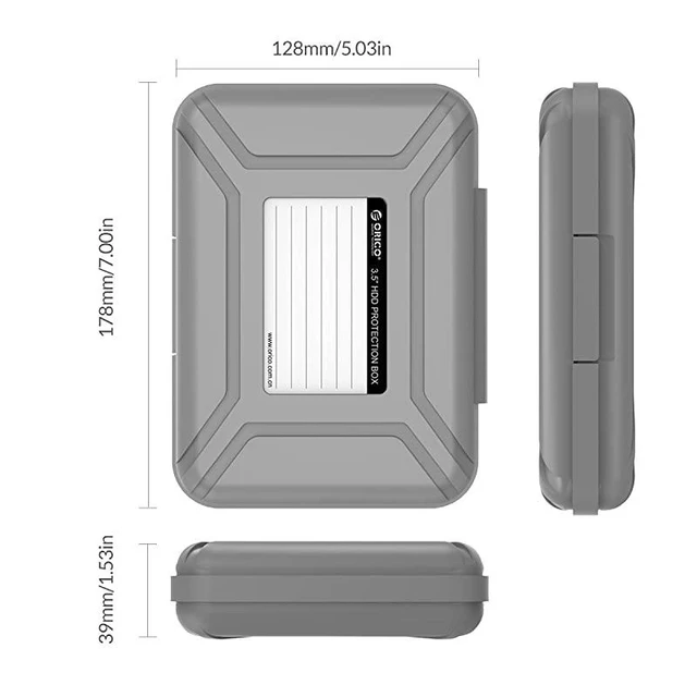 Alt view image 14 of 14 - 35 Hard Disk Drive Protective Boxes Protective Box Storage Case for 35 Inch HDD External Hard Drive AntiStatic Shock Proof 5 Color
