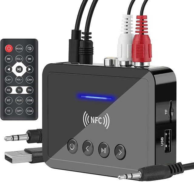 Alt view image 8 of 14 - Bluetooth 5.0 Transmitter Receiver 3 in 1 Bluetooth Adapter 3.5mm AUX RCA Optical USB for Wireless HiFi Stereo Audio Music Compatible with PC/TV/Tablet/Speaker/Home Car Sound System