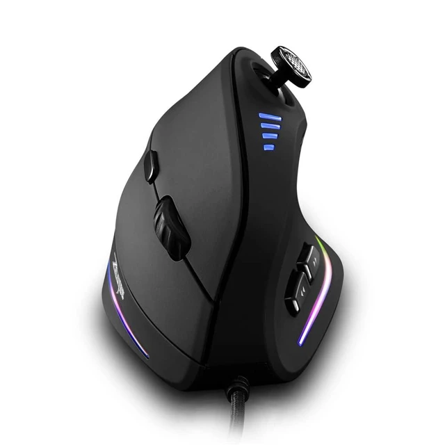 Alt view image 8 of 14 - Wired Gaming Mouse with Joystick,10000DPI,11 Programmable Buttons,RGB,USB Optical Corded Vertical Ergonomic Mouse,Mice for Laptop,PC,Mac,Black