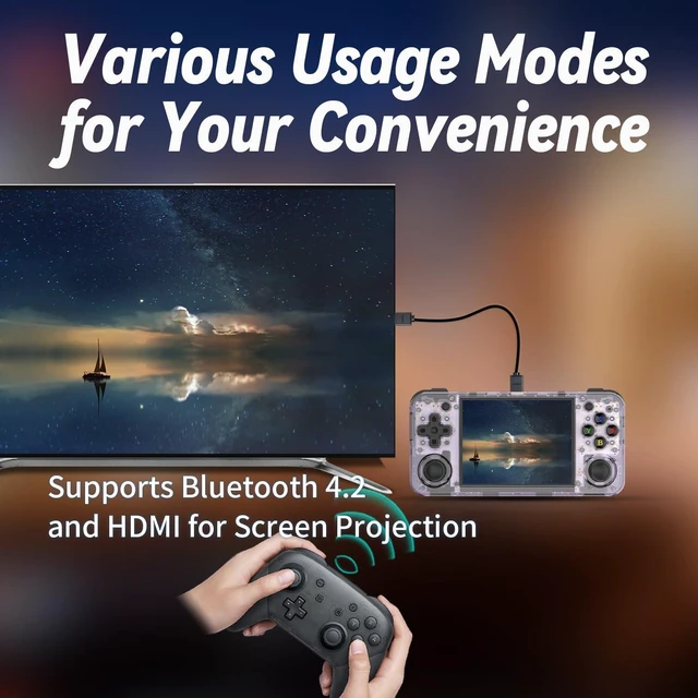 Alt view image 14 of 14 - rg35xx h Retro Game Emulator Anbernic 35xxh with a 64G Card Pre-Loaded Games rg35xxh 3.5'' IPS Screen Supports 5G WiFi Bluetooth HDMI and TV Output