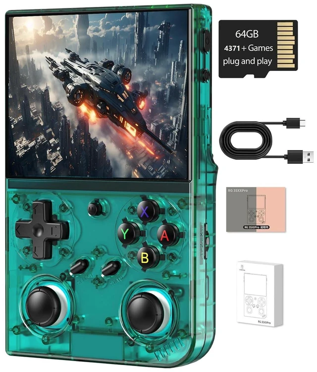 Alt view image 8 of 14 - Anbernic RG35XX Pro Retro Handheld Game Console , RG 35XXPro Support HDMI TV Output 5G WiFi Bluetooth 4.2 , 3.5 Inch IPS Screen Linux System Preloaded 4353 Games 3200mAh Battery(Transparent Teal-New)