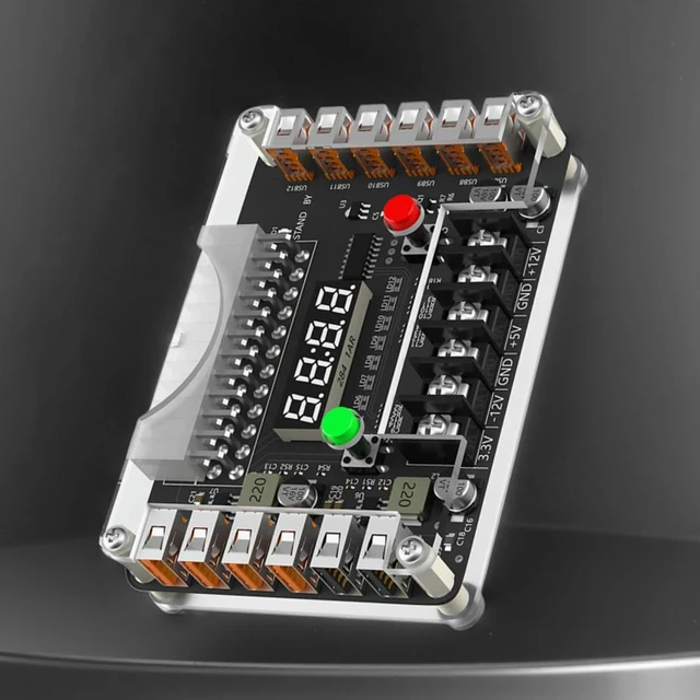 Alt view image 6 of 6 - 12 Ports USB 3A 3.3V 5V 12V -12V Output Voltage 24Pin ATX Power Supply Breakout Board ATX Power Supply Breakouts Board Module