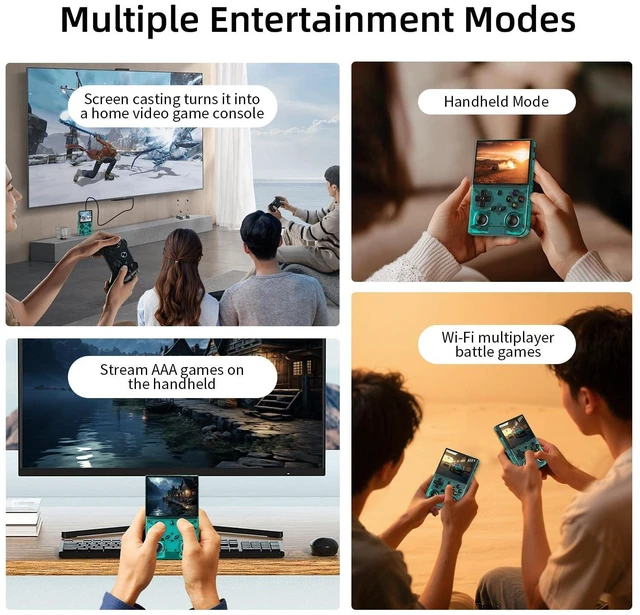 Alt view image 13 of 14 - Anbernic RG35XX Pro Retro Handheld Game Console , RG 35XXPro Support HDMI TV Output 5G WiFi Bluetooth 4.2 , 3.5 Inch IPS Screen Linux System Preloaded 4353 Games 3200mAh Battery(Transparent Teal-New)