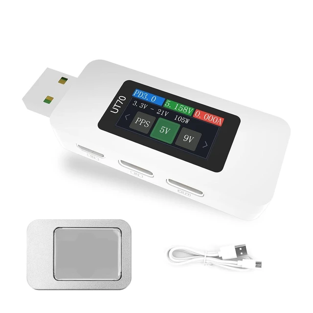 Alt view image 7 of 12 - UT70 USB Tester 0-28V 7A USB Digital Voltage Current Power Tester Multimeter, Fast Charge Detection Trigger Capacity Ripple Measurement, PD2.0/PD3.0,QC2.0/QC3.0 ALIENTEK (UT70 USB Tester)