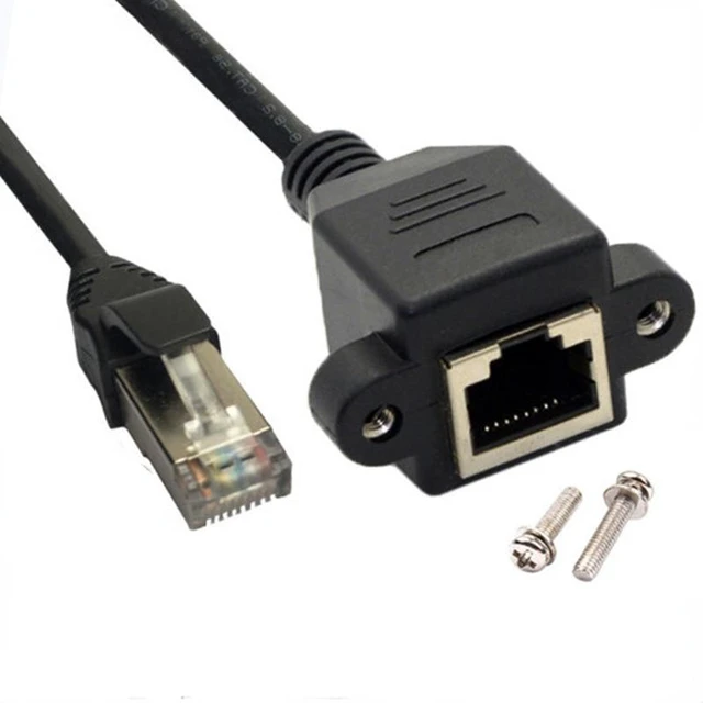 Alt view image 2 of 2 - 8P8C FTP STP UTP RJ45 Cable Male To Female 100M/1000M Speed Cat5 Cat6e Screw Panel Mount Ethernet LAN Network Extension Cable(1m)