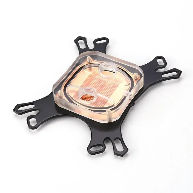 Alt view image 10 of 14 - Transparent CPU Water Cooler Computer PC Cooling Radiator for for with Screws CPU Water Block Waterblock Copper Base
