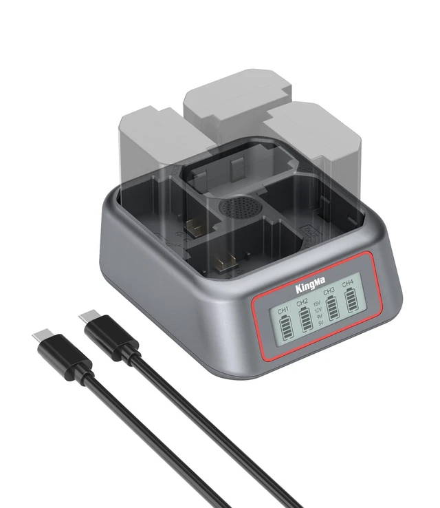 Alt view image 8 of 14 - NP-FZ100 Battery Charger,4 Channel for Camera Battery Charger,45W PD Fast Charging with LED Display,Compatible with A7III/A7IV/A7RIII/A7RV/A7C/A7CII/A6700/A9/A1/ZV - E1