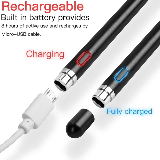 Alt view image 10 of 14 - Active Stylus Pen 1.45mm High Precision and Sensitivity Point Capacitive Stylus Compatible for Phone iPad Pro iPad Air 2 Tablets Work at iOS and Android Capacitive Touchscreen