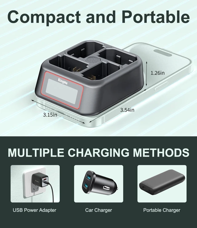 Alt view image 13 of 14 - NP-FZ100 Battery Charger,4 Channel for Camera Battery Charger,45W PD Fast Charging with LED Display,Compatible with A7III/A7IV/A7RIII/A7RV/A7C/A7CII/A6700/A9/A1/ZV - E1