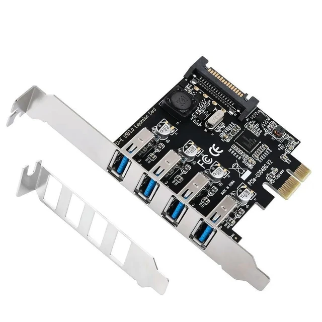 Alt view image 3 of 3 - FOR 4 Ports USB 3.0 to PCI Express Expansion Card USB 3.0 PCI-e Controller Hub for Desktop PC with 8 cm Low Profile Bracket