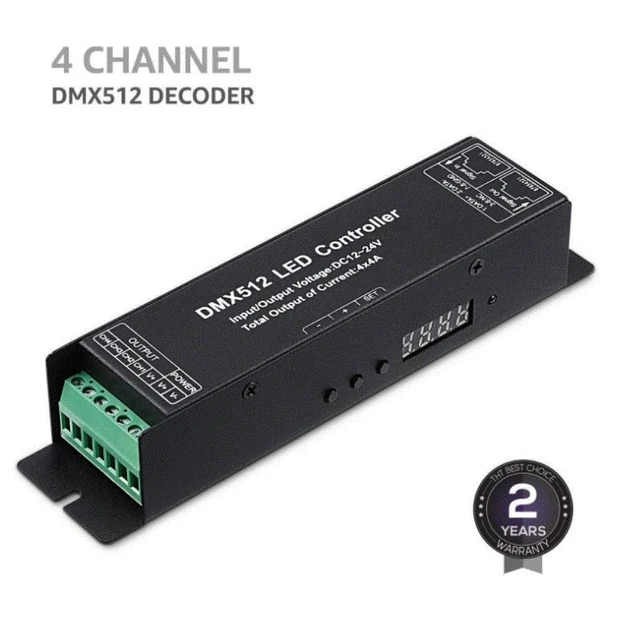 Alt view image 4 of 6 - Led Controller with Display Digital Tube Dmx512 Decoder Driver Dimmer Dc 12 24V 3X4A for Rgb Led Strip Lights (3 Channel)