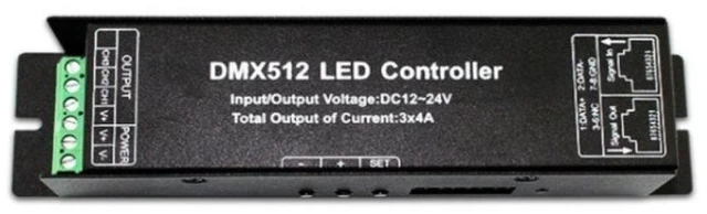 Alt view image 6 of 6 - Led Controller with Display Digital Tube Dmx512 Decoder Driver Dimmer Dc 12 24V 3X4A for Rgb Led Strip Lights (3 Channel)