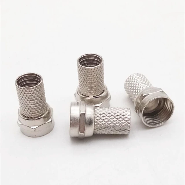 Alt view image 6 of 6 - 10pcs 75-5 Thread F Head Inch Metric System Self-tightening F Head Set-top Box Connector Cable TV Distributor Connector