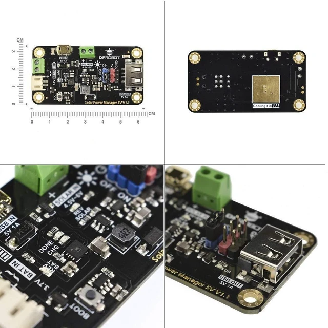 Alt view image 8 of 10 - 900mA MPPT Solar Panel Controller - Solar Power Manager Module for 5V Solar Panel - Support Solar and USB Charging