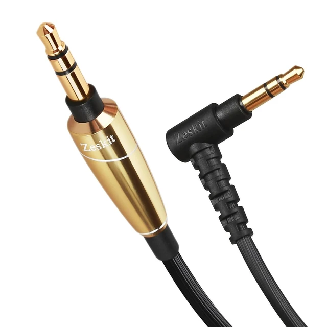 Alt view image 8 of 14 - 3.5mm Jack Stereo Audio Cable with Silver Plated Copper Conductors for Lossless Audio, for Speakers Headphones AUX Audio Recording (Gold)