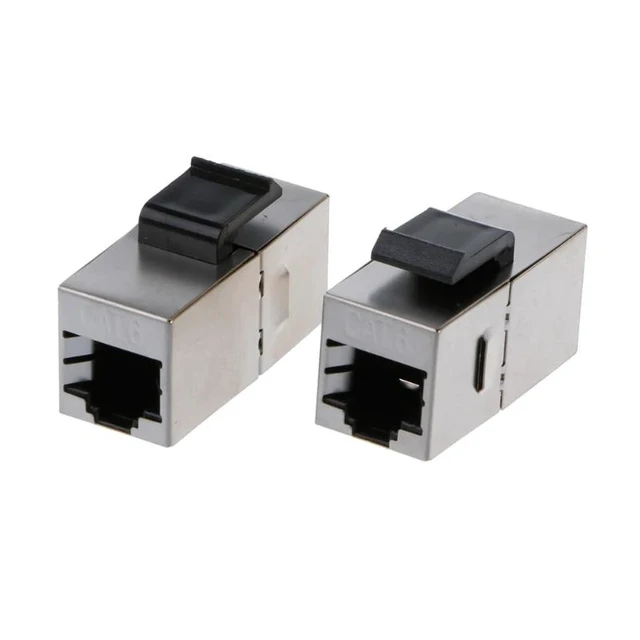 Alt view image 2 of 2 - CAT6 Straight Through Module Shielded RJ45 Connector Socket Ethernet Coupler Cable Adapter Keystone