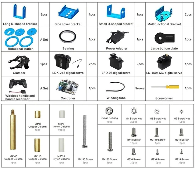 Alt view image 13 of 13 - Robotic Arm Kit 6DOF Programming Robot Arm with 5 Servo, Handle, Mechanical Claw and More, PC Software APP Control with Tutorial