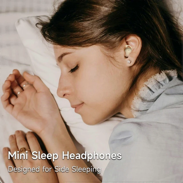 Alt view image 8 of 10 - Beige Invisible Sleep Earbuds for Side Sleepers - Bluetooth 5.3, IPX6 Waterproof, Noise Blocking