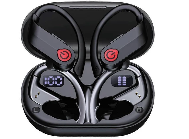 Alt view image 6 of 10 - Wireless Earbuds Bluetooth 5.3, 120H Playback, Noise Cancelling, IPX7 Waterproof Sport Headphones (Black)